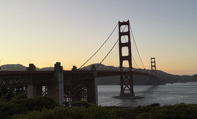 The Golden Gate Bridge.